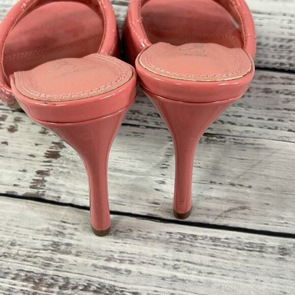 Shoe Land Heels Pumps Mules Shoes size 8.5 Quilted Pink Patent Wedding Church - Picture 13 of 16